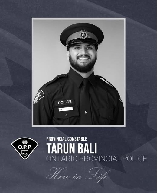 Tarun Bali Hearst, ON Death, Obituary- OPP officer Killed in Line of Duty